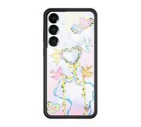 Wildflower Cases - Compatible with Samsung Galaxy S25 Plus | Protective Black Bumper, 6.5ft Drop Test Certified, Women Owned Small Business | Ribbon Trendy Cute Pink Blue | Dove Diaries