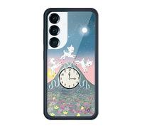 Wildflower Cases - Compatible with Samsung Galaxy S25 | Protective Black Bumper, 4ft Drop Test Certified, Women Owned Small Business | Laufey Collab - Blue Clock Counting Sheep Bows Floral Cute
