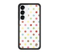 Wildflower Cases - Compatible with Samsung Galaxy S25 | Protective Black Bumper, 6.5ft Drop Test Certified, Women Owned Small Business | New Year Spots Trendy Rainbow Birthday | Polka Dot - Confetti