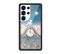 Wildflower Cases - Compatible with Samsung Galaxy S25 Ultra | Protective Black Bumper, 4ft Drop Test Certified, Women Owned Small Business | Laufey Collab - Blue Clock Counting Sheep Bows Floral Cute
