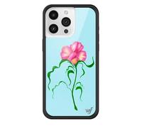 Wildflower Cases - Dancing Flowers Case, Compatible with Apple iPhone 15 Pro Max | Trendy, Pink, Blue, Flower, Dance - Protective Black Bumper, 4ft Drop Test Certified, Women Owned Small Business