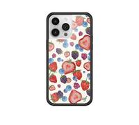 Wildflower Cases - Fruit Tart Case, Compatible with Apple iPhone 14 Pro Max | Berries, Fruit, Cute, White, Trendy, Blue - Protective Black Bumper, 4ft Drop Test Certified, Women Owned Small Business