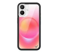 Wildflower Cases - Hot Pink Aura, Compatible with Apple iPhone 16 | Orange Yellow Aesthetic Bright Cute Trendy Summer - Protective Black Bumper, 4ft Drop Test Certified, Women Owned Small Business