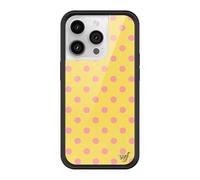 Wildflower Cases - iPhone 14 Pro Compatible - Polka Dot - Yellow & Pink | Impact-Certified 6.5 ft Drop Protection Case, Raised Protective Bumper, Cute Aesthetic Design, Women-Owned Small Business