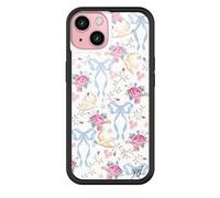 Wildflower Cases - Lovey Dovey Case, Compatible with Apple iPhone 15 | Pink, White, Floral, Doves, Trendy, Cute - Protective Black Bumper, 4ft Drop Test Certified, Women Owned Small Business