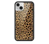 Wildflower Cases - Meow, Compatible with Apple iPhone 14 Plus | Leopard Animal Brown Black Spots Cute Trendy - Protective Black Bumper, 4ft Drop Test Certified, Women Owned Small Business