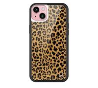 Wildflower Cases - Meow, Compatible with Apple iPhone 15 Plus | Leopard Animal Brown Black Spots Cute Trendy - Protective Black Bumper, 4ft Drop Test Certified, Women Owned Small Business