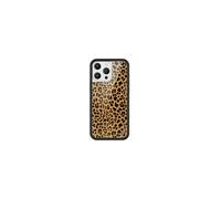 Wildflower Cases - Meow, Compatible with Apple iPhone 16 Pro Max | Leopard Animal Brown Black Spots Cute Trendy - Protective Black Bumper, 4ft Drop Test Certified, Women Owned Small Business