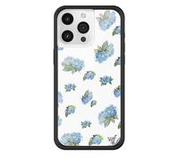 Wildflower Cases - Moonlight Rose, Compatible with Apple iPhone 15 Pro Max | Floral Blue White Dainty Cute Trendy - Protective Black Bumper, 4ft Drop Test Certified, Women Owned Small Business