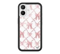 Wildflower Cases - On Pointe, Compatible with Apple iPhone 16 | Pink White Bows Girl Aesthetic Popular Ballet Cute Trendy - Protective Black Bumper, 4ft Drop Test Certified, Women Owned Small Business