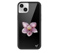 Wildflower Cases - Orchid, Compatible with Apple iPhone 14 Plus | Floral, Black, Purple, Minimalist, Cute, Trendy - Protective Black Bumper, 4ft Drop Test Certified, Women Owned Small Business