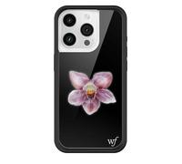 Wildflower Cases - Orchid, Compatible with Apple iPhone 15 Pro | Floral, Black, Purple, Minimalist, Cute, Trendy - Protective Black Bumper, 4ft Drop Test Certified, Women Owned Small Business