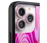 Wildflower Cases - Pink Camera Bling, Compatible with Apple iPhone 15 Pro & 15 Pro Max | Phone Case Compatible, Sparkle, Reflective, Glitter, Diamond, Jeweled Ring, Glass Lens Protector