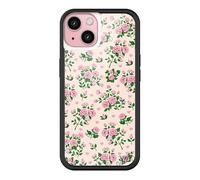 Wildflower Cases - Pinky Promise, Compatible with Apple iPhone 15 | Pink Floral Rose Heart Aesthetic Cute Trendy - Protective Black Bumper, 4ft Drop Test Certified, Women Owned Small Business