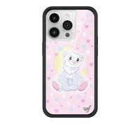 Wildflower Cases - Polar Bear Princess Case, Compatible with Apple iPhone 14 Pro | Pink, Yellow, Bear, Snow, Trendy - Protective Black Bumper, 4ft Drop Test Certified, Women Owned Small Business