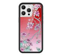 Wildflower Cases - Serena Floral, Compatible with Apple iPhone 16 Pro Max | Red Pink Green Flower Popular Aesthetic Cute Trend - Protective Black Bumper, 4ft Drop Certified, Women Owned Small Business