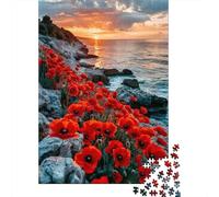 Wildflower Coast Jigsaw Puzzle 1000Pc Recycled Paper for Adults Golden HourPuzzle Educational Game Challenge Home Activity Festivals Birthday Gifts 52x38cm/1000pcs