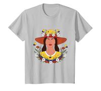 Wildflower Columbian Girl Wildflowers T-Shirt, Youth, Silver Grey, 4T