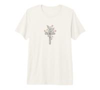 Wildflower Cross Art Pastel Bloom Divine Nature Design Premium T-Shirt