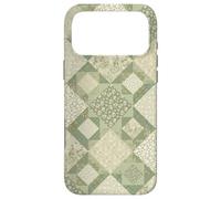 Wildflower Cute Floral On Sage Green Patchwork Quilting Case for iPhone 17 Pro Max