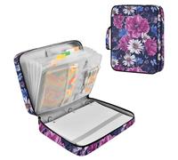 Wildflower Daisy Blue Butterflies Zipper Binder Bag 3 Ring 6-Tab Expanding File Folder 500 Sheets Organizer for School Work Office