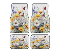 Wildflower Daisy Sunflower Butterfly Car Floor Mats Set of 4