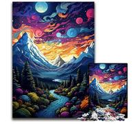 Wildflower Fields Under The Mountains Jigsaw Puzzles 1000 Pieces for AdultsPaper Jigsaw Puzzles Brain Challenge Gift Educational Activity for Teenagers 1000 PCS(38x26cm)