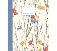 Wildflower Floral Composition Notebook: Pretty Lined Notebook for Journaling, Notes, School & Everyday Writing
