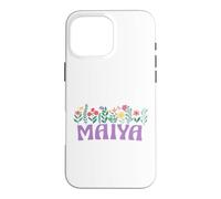 Wildflower Floral MAIYA First Name Mother's Day Women Case for iPhone 16 Pro Max