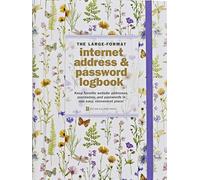 Wildflower Garden Large Internet Address & Password Logbook (with removable cover band for security)