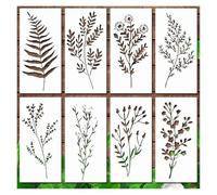 Wildflower Graffiti Stencils, Reusable Washable Painting Templates, DIY Pet & Flowers Plants Art(Silver)