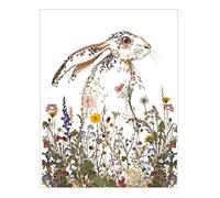 Wildflower Hare Greetings Card with White Envelope Museums and Galleries