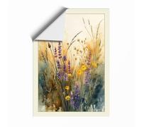 Wildflower Meadow at Rest Botanical Unframed Wall Art Print A3 (42×29.7cm), Wall Decor for Living Room, Bedroom, Office & Home, Art Gift