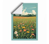 Wildflower Meadow at Summer Botanical Unframed Wall Art Print A4 (29.7×21cm), Wall Decor for Living Room, Bedroom, Office & Home, Art Gift