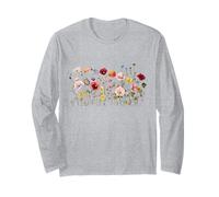 Wildflower Meadow - Botanical Watercolor Flowers Long Sleeve T-Shirt
