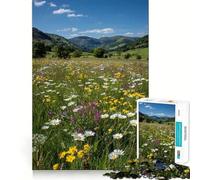 Wildflower Meadow in A Valley 1000 Piece Jigsaws for Adults Think Training Play Tight Lock No Loose Pieces Unique Gift for Stress Relief (50x75cm)