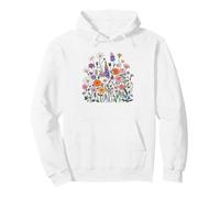 Wildflower Meadow Maker Vintage Botanical Bee Poppy Pullover Hoodie