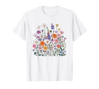 Wildflower Meadow Maker Vintage Botanical Bee Poppy T-Shirt