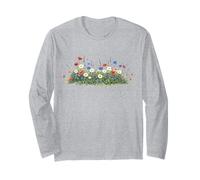 Wildflower Meadow with Daisies Botanical Nature Floral Long Sleeve T-Shirt