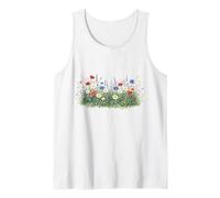 Wildflower Meadow with Daisies Botanical Nature Floral Tank Top