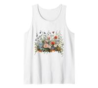 Wildflower Meadow with Daisies Botanical Nature Floral Tank Top