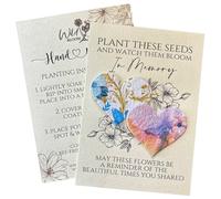 Wildflower Memorial Card. Plantable Remembrance Gift. Thinking of You. Funeral Memorial with Seeds. Seed Paper Hearts. Sorry for Your Loss, Bloom in Memory.