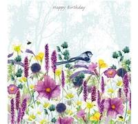 Wildflower Pink Longtail Greeting Card-Meadow-Little Dog Laughed