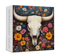 Wildflower Skull Puzzles for Adults 1000 Pieces, Larkipuzz Nature Garden Puzzle Floral, Hard Impossible Flower Plant Theme as Wall Art