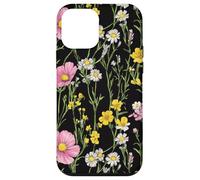 Wildflower Style Floral Pattern, Botanical, Black Background Case for iPhone 12 mini
