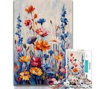 Wildflower Summer Adult Jigsaw Puzzles 1000,Learning Educational Toys Family Games with Matching Poster And Trivia Sheet 38x26cm