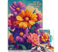 Wildflower Summer Jigsaw Puzzles for Adults 1000 Piece Puzzle,Brain Teaser Game Wall Decoration Unique Birthday And Xmas Gifts 38x26cm