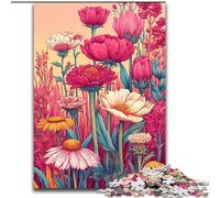 Wildflower Summer Jigsaw Puzzles for Adults Teenagers Jigsaws Puzzle, Learning Educational Toys Family Games with Matching Poster And Trivia Sheet (50x75cm)
