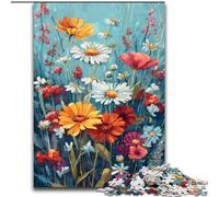 Wildflower Summer Jigsaw Puzzles for Teenagers 1000 Pieces, Art Interesting Stress Reduction Wishlist with Santa Claus for Age 14 (50x75cm)