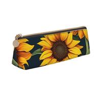 Wildflower Sunflower Print PVC Coin Purse Money Bag Makeup Case Zipper Pouch Stationery Case for Women Men White One Size Simple, white, One Size, Simple